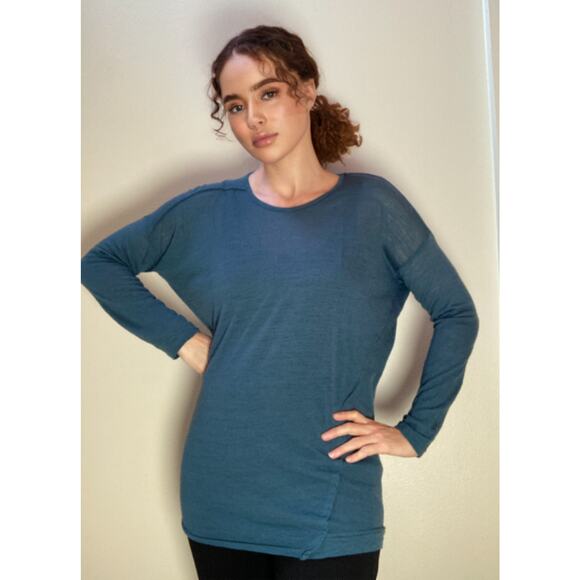 Pas de Calais Sweaters - Pas de Calais - Teal Lightweight Wool Knit Sweater ~ Long ~ Sz 36